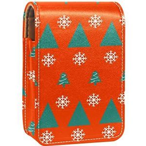 Gepersonaliseerde Lipstick Case Draagbare Make-up Tas Cosmetische Pouch Lippenstift Houder Make-up Organizer Kerstboom rood, Meerkleurig, 9.5x2x7 cm/3.7x0.8x2.7 in