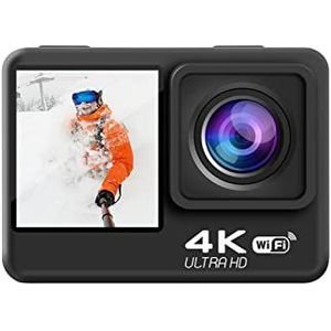 Actiecamera, Sportcamera 4k HD Onderwatercamera met anti-shake outdoor camera Draadloze afstandsbediening WIFI Waterdichte sporten DV(AT-Q60TR)