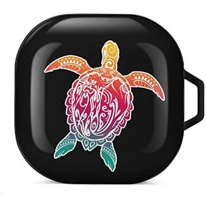 Hawaiian Honu Sea Turtle Oordopjes Hoesje Compatibel met Samsung Hard Shell Beschermhoes Zwart-Stijl