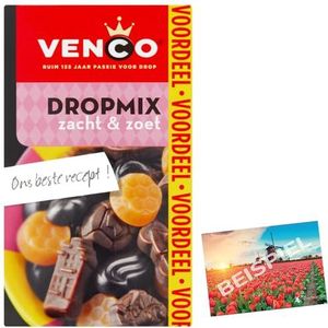 Venco Dropmix Set drop-mengsel, 475 g, zacht en zoet, zacht, zoet drop, snoep Holland, salmiak, honing, anijs, Nederland, mix, verschillende soorten drop Holland-Box by Vriens