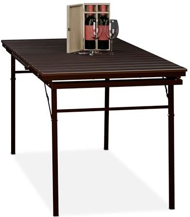 Relaxdays tuintafel inklapbaar - uitschuifbaar - kunststof - staal - 8 personen - bruin