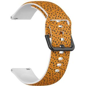 RYANUKA Compatibel met Amazfit GTR 2e / GTR 2 / GTR 3 Pro/GTR 3 / GTR 4 (Halloween kleurrijk oranje zwart) 22 mm zachte siliconen sportband armband armband band, Siliconen, Geen edelsteen