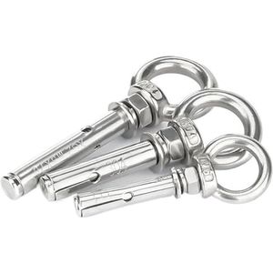 Roestvrij stalen ogen bouten 304, Betonhuls expansieankers hijsoog M20x(100-250) mm 304 roestvrij staal A2-70(M20X200mm-5pcs)