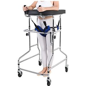 Rechtopstaande Rollator Voor Volwassenen - In Hoogte Verstelbare Loophulpmiddelen Voor Zwaar Gebruik Met 4 Vergrendelbare Universele (S : 100-125cm-A)