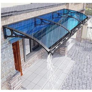 Transparante Deurluifels,Deuroverkapping,Deurdakje,Voordeur Afdak,PC-Lessenaarsluifel,Entreeluifel,Veranda Luifel,UV-Regenbescherming Tegen Sneeuw,met Zwarte Beugel(80x390cm/31""x154"")