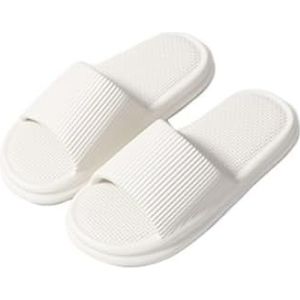 Glijbanen, Damesbadslippers - Thuissandalen for binnen- en buitengebruik in de zomer,Huispantoffels(White,41 EU)