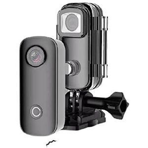 Action Camera, Mini-duimcamera 1080P30FPS / 4K30FPS H.265 12MP 2.4G 30M waterdichte behuizing Action Sport DV-camcorder Soepele Stabilisatie(C100 Add 64GB,Nero)