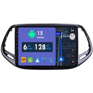 RoverOne Autoradio GPS voor Jeep Compass 2017 2018 Carplay Android Auto Stereo Hoofdeenheid Bluetooth WiFi Radio Speler Sat Navigatie