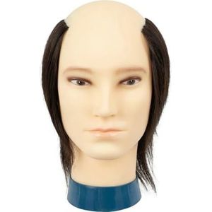 Mannequinhoofd van mannelijk menselijk haar, pruikstandaard met statief for kapperssalon, mannelijke trainingshoofden, mannequinpop(3)