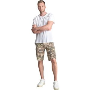 Le Temps des Cerises Camo bermuda met camouflagepatroon, kaki, Wit, 28W