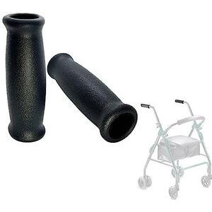 CHOYTONG Rollator Walker Crutch Handgrepen Vervanging - 1"" ID, 2 stuks (zwart, kunststof, ergonomisch)