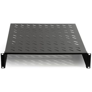 Rek voor kast 19 inch 1 eenheid diepte 550 mm (universeel) 2 aansluitingen (voorzijde) kleur zwart
