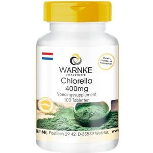 Chlorella tabletten 400mg - zuiver Chlorella vulgaris algenpoeder - met chlorofyl - veganistisch - zonder toevoegingen - 100 tabletten | Warnke Vitalstoffe - Duitse apothekerskwalitei