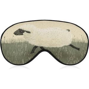 Hand getekend schapen slaapmasker oogmasker oogmaskers voor slaap slaap maskers voor vrouwen mannen reizen oogmasker verstelbaar slaapmasker verduistering schattig slaapmasker