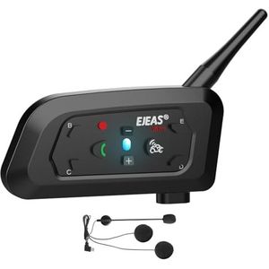 EJEAS VNETPHONE V6 motorfiets intercom Bluetooth headsets 1200 m tot 6 ruiters DSP-ruisonderdrukking, waterdicht, communicatiesysteem voor motorfietsen, 1 stuk