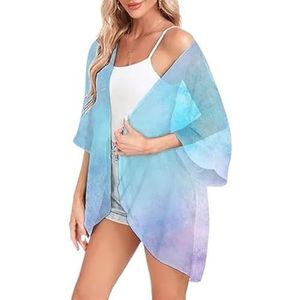 Cover Ups Voor Vrouwen Strandkleding Strand Voor Vrouwen Gradiënt Gedrukt Badpak Cover Up Jurken Jas Zee Badpakken Zomer Chiffon Vest Tops Shirts Badpak Cover Ups Voor Vrouwen (KWLCZ32515092, S)