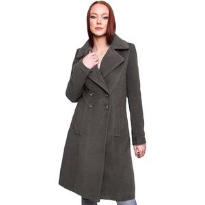 Navahoo B661 Damesjas met capuchon, trenchcoat, winterjas, antraciet, S