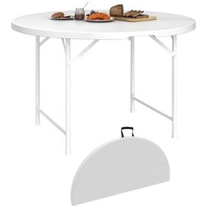 klaptafels, Ronde, opvouwbare picknicktafel - Draagbare plastic kaarttafel met handvat for kamperen, buiten eten en picknicks