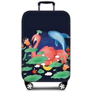 Chickwin Reizen Koffer Cover Bagage Bescherming, Stretch Stof Flamingo Print Elastische Stofdicht Opvouwbare Herbruikbare Trolley Bagage Case Cover 18-32 inch, Nacht, XL (29-32), Modern design