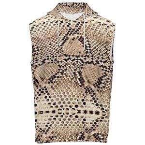 Python Snake Print Grafische Hooded Tank Top Voor Mannen Mouwloze Hoodie Bodybuilding Tees Casual Strand