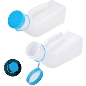 Urinezakken, 2-Pack urinoirs for mannen met lichtgevend deksel in het donker, 1000 ml urinoir for mannen met lekvrije groene schroefdop for reizen en urineverzameling(2 PACK)