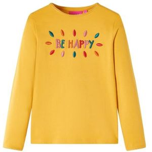 Kindershirt met lange mouwen 116 donkerokerkleurig, kinderkleding, jongenskleding, hippe kinderkleding, kinderkled, meisjeskleding