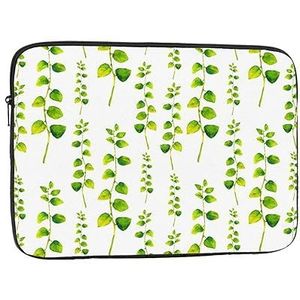 Groene Bloemen Laptop Sleeve Case Mode Lichtgewicht Notebook Computer Tas Shockproof Laptop Case Cover Aktetas Draagtas voor Vrouwen Mannen 12 inch