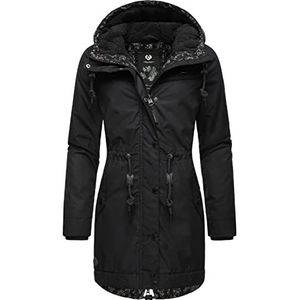 Ragwear YM-Canny Winterjas voor dames, warme parka, lang, met capuchon, XS-6XL, Black22, L