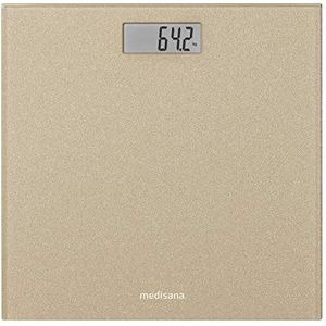 medisana PS 500 digitale personenweegschaal tot 180 kg, glazen weegschaal met motief, ""Step-On"" schakelaar in goud