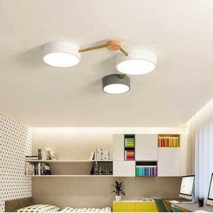 TONFON Moderne LED-plafondlamp Eenvoudige semi-inbouw plafondlamp LED cirkelvormig acryl 6-kops plafondlamp for woonkamer slaapkamer eetkamer keuken studeerkamer gang kroonluchter(Color:Warm light,Siz