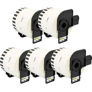 Yellow Yeti 5 Vervanging Label Roll DK-22205 Continue Witte Compatibel met Label Printer Brother P-Touch QL-500 550 710W 720NW 810W 1110NWB