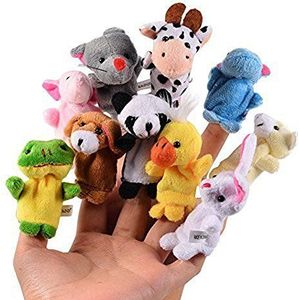 CHSYOO 10 x Kleine Dier Vingerpoppetjes Pluche Cartoon Handpop Speelgoed, Cadeau voor Kinderen Verjaardag Kids Party Doop Baby Shower