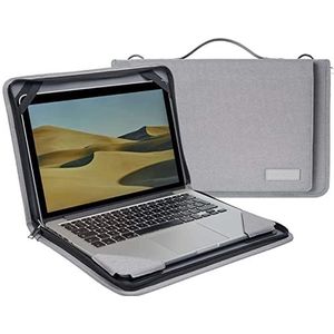 Broonel Grijs lederen Laptoptas - Compatibel Met De Dell Chromebook 11 3100 11.6"" Chromebook