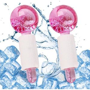 mizikuu 2 stuks Facial Ice Globes, ijsballen voor gezicht, hals en ogen, ijsballen voor de gezichtsmassage verstevigt de huid, vermindert zwellingen, donkere kringen, verbetert de doorbloeding