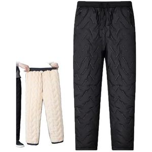 Joggingbroek Heren Winter Fleece Gevoerde Warme Trainingsbroek Joggingbroek Sweatpants Winterbroek Vrijetijdsbroek Met Zak Lange Elastische Tailleband Met Trekkoord, M-7XL(Black B,7XL)