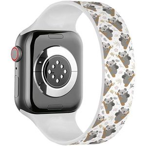 Solo Loop band compatibel met alle series Apple Watch 38/40/41mm (koala Flowers Mother) rekbare siliconen band band accessoire, Siliconen, Geen edelsteen
