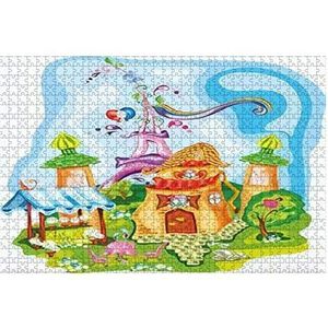 Puzzel 1000 stukjes kleurrijke, Eiffeltoren, en, huis, Frans, achtergrond puzzelsets decompressie meisjes klassieke puzzels vrienden puzzel voor kinderen