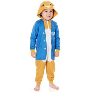Peter Rabbit Onesie Kinderen | Jongens Meisjes Dierlijk Karakter met 3D Oren Blauwe Pjs | Soft Fleece Capuchon met rits | Movie Book Day Merchandise