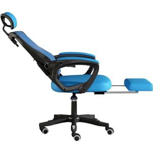 Bureaustoel Grote hoge rugleuning Bureaustoelen Pu-leer Ergonomische bureaustoel met beensteun en lendensteun Bureaustoel