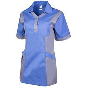 Clinotest Julia Damestuniek - 95 graden wasbare, kookvaste kafel zonder krimpen - van 65% polyester, 35% katoen - verzorging beroepskleding voor verpleegsters, ouderenverzorging, cosmetica enz., Metro