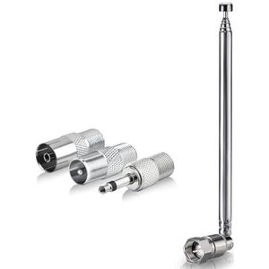 Bingfu Indoor FM Radio Antenne Telescopische Antenne Antenne Chain HiFi Radio Draagbare 75 Ohm voor Philips Tivoli Sony Yamaha Onkyo Denon Pioneer Muzieksysteem Bose Wave Tuner Bluetooth Stereo