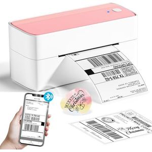 Phomemo Bluetooth labelprinter, DHL thermische printer 4x6 ettiketprinter, Bluetooth labelprinter voor barcode, Amazon, Etsy, Shopify, Royal Mail, DHL, FedEx, UPS (roze)