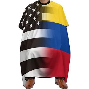 Salon Cape Zwart En Wit Usa Colombia Vlag Kapper Cape Premium Kappers Cape Verstelbare Haar Snijden Cape Voor Kapper Accessoires Herbruikbare Thuis 140x168cm