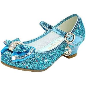 mama stadt Meisjes Prinses Schoenen Ballerina Meisje Glanzende Kristallen Schoenen Kinderschoenen voor Prinseskostuum Hakken Schoenen Maat 26-38, Blauw