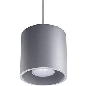 SOLLUX LIGHTING Orbis pendelarmatuur | Modern design met cilindrische lampenkap | Gemaakt van aluminium, met vervangbare GU10-lamp | Grijs, 10 x 10 x 110 cm
