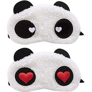 2 stuks slaapmaskers panda pluche slaapmasker oogmasker anti-licht vermoeidheid ademende hoofdband voor slapen ontspanning reizen cadeau