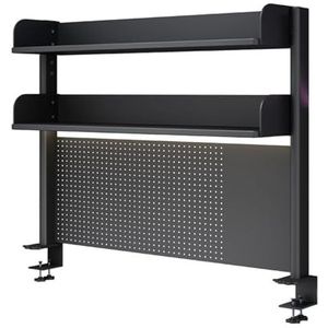 Klem op bureau organizer plank, bureau extender pegboard werkstation, computer bureau accessoires voor kantoor, privacy paneel voor gaming bureau, klem-on 23,6/31,5/39,3 inch desktop rekken systeem