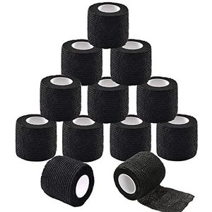 Tonbao Tattoo Grip Cover Wrap – 12 stuks 5 cm x 4,5 m Tattoo Grip Tape Wrap, elastische bandage wrap voor Tattoo Machine Grip Tube accessoires, sportband ..