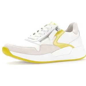 Gabor Low-Top sneakers voor dames, lage schoenen voor dames, Wit schelp geel 53, 43 EU