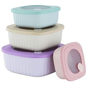 FAB4HOME - Luchtdichte Voedselopslagkom - Plastic - 4 Stuks - BPA-vrij - Voor Vriezer en Magnetron